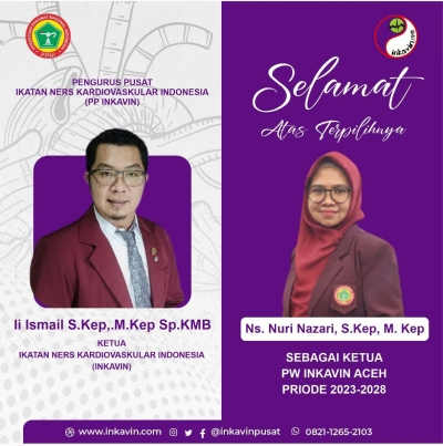 Selamat Atas Terpilihnya Ns. Nuri Nazari, S.Kep, M.Kep Sebagai Ketua INKAVIN Wilayah Aceh Periode 2023 - 2028